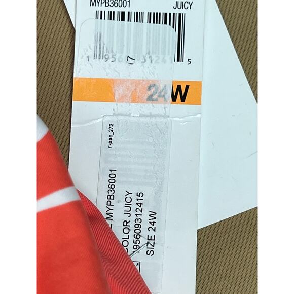 Anne Cole Coral Coastal Palm Retro Twist Underwire Tankini & Bottom 24W NWT - Picture 6 of 8